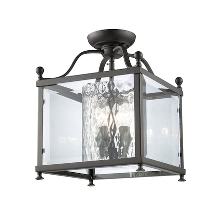 Z-Lite Fairview 3 Light Semi Flush Mount, Bronze 177-3SF-M
